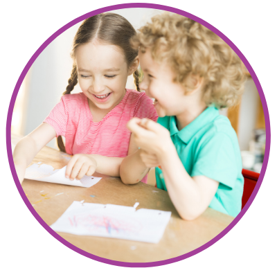 child thereapy image with two young children drawing